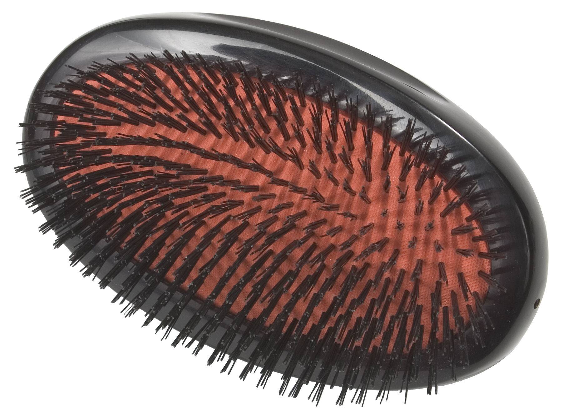 Extra Small Bristle Military Hair Brush - Dark Ruby