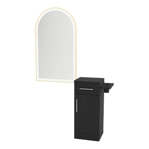 Free Standing Styling Station with Side-Mount Appliance Holder