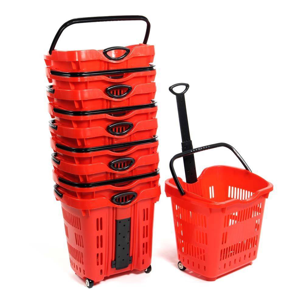Rolling Plastic Baskets -Set of 10