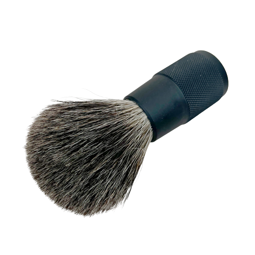 Shave Brush Matte Black Metal