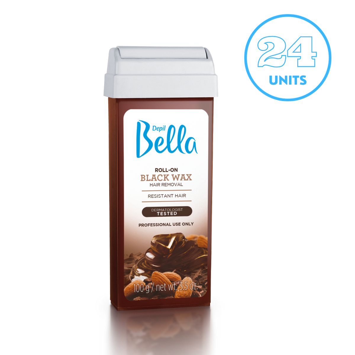 Roll-On Black Wax with Almond and Cocoa Oils - 3.52oz - 24 Units Offer