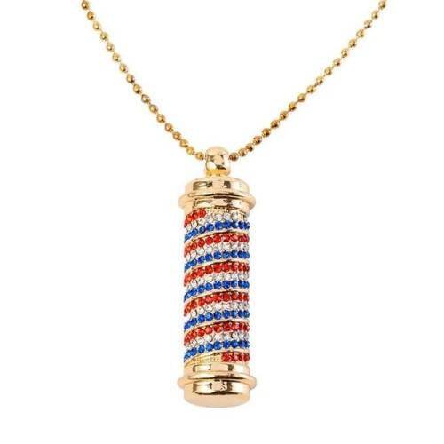 Barber Pole Bling Necklace