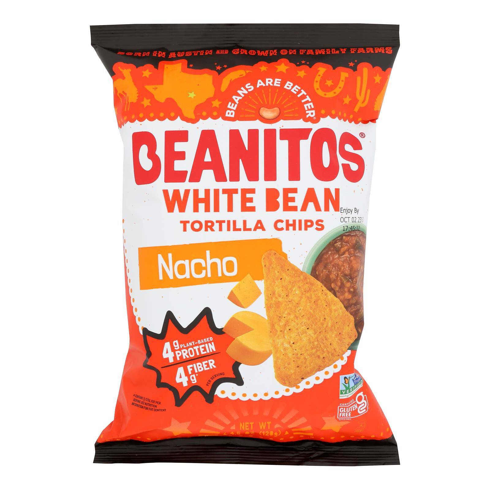 White Bean Chips - Nacho Nation - Case Of 6, 4.5 Oz