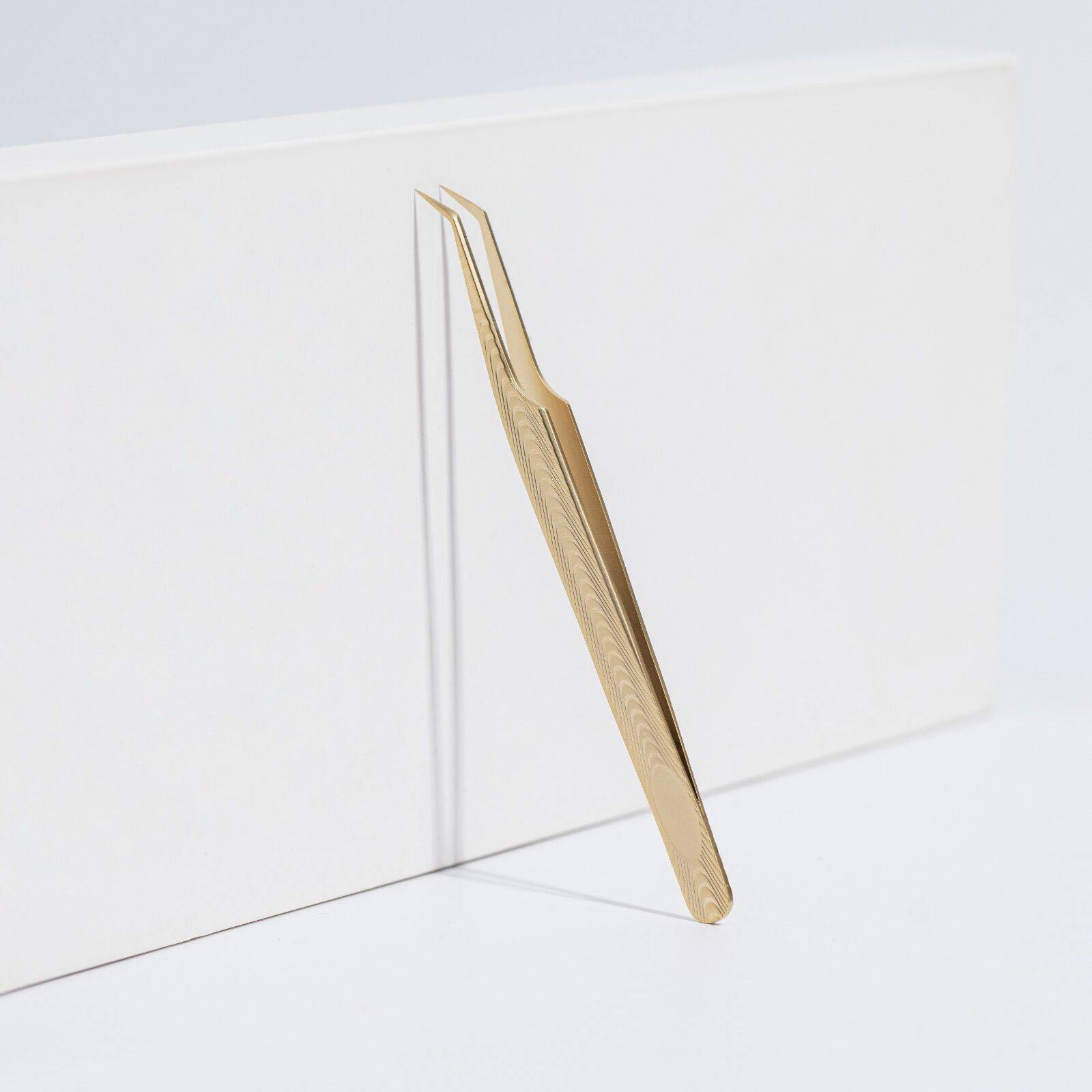 Gold Eye Lash Extension Straight Curved Tweezers