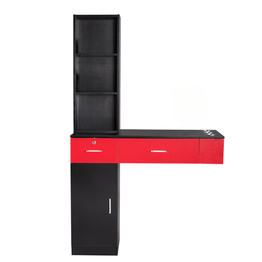 HSC-06 Wall Mount Barber Storage Station Cabinet with Open Shelves