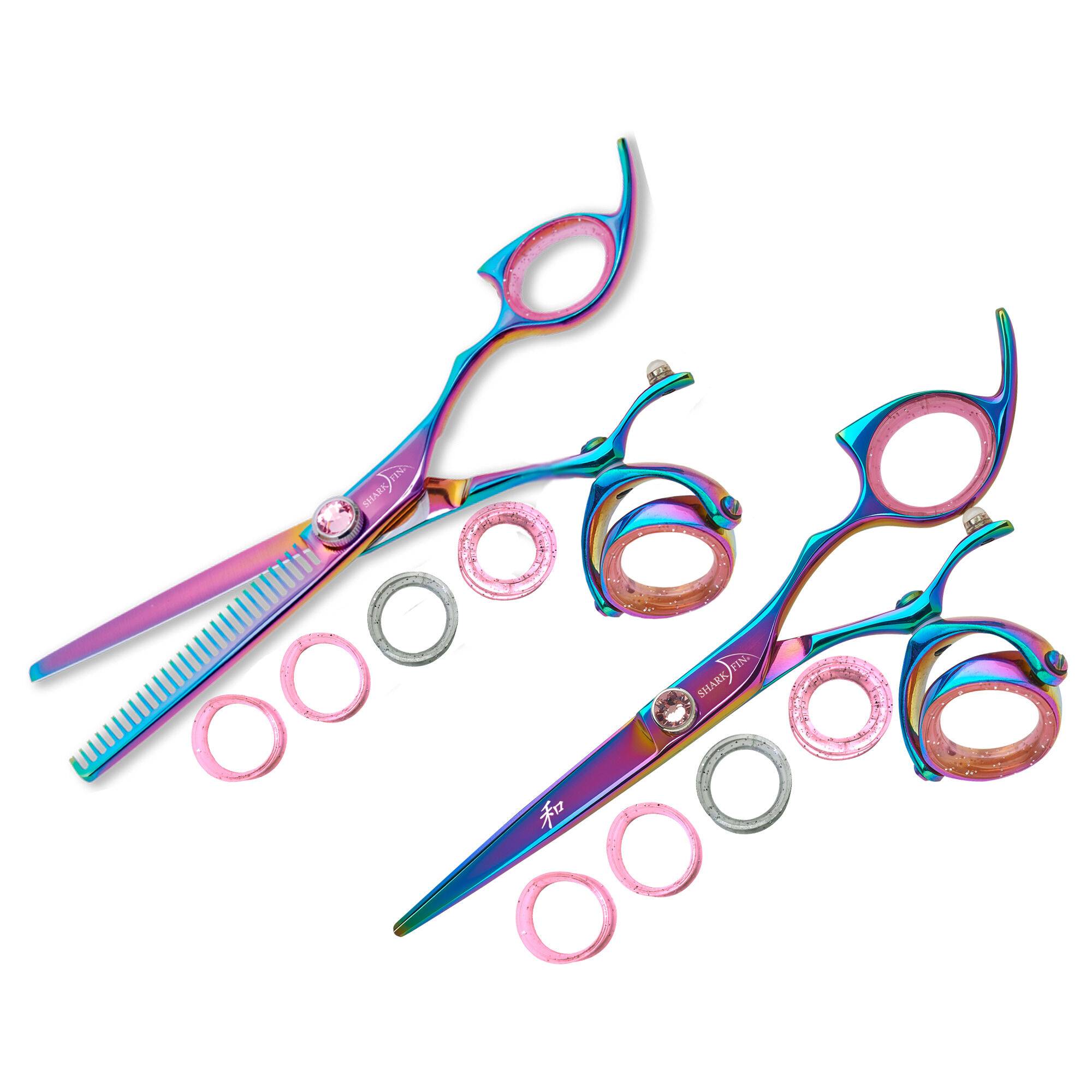 Right Hand 28 Tooth Thinner Super Swivel Rainbow + Cutting Shear Set