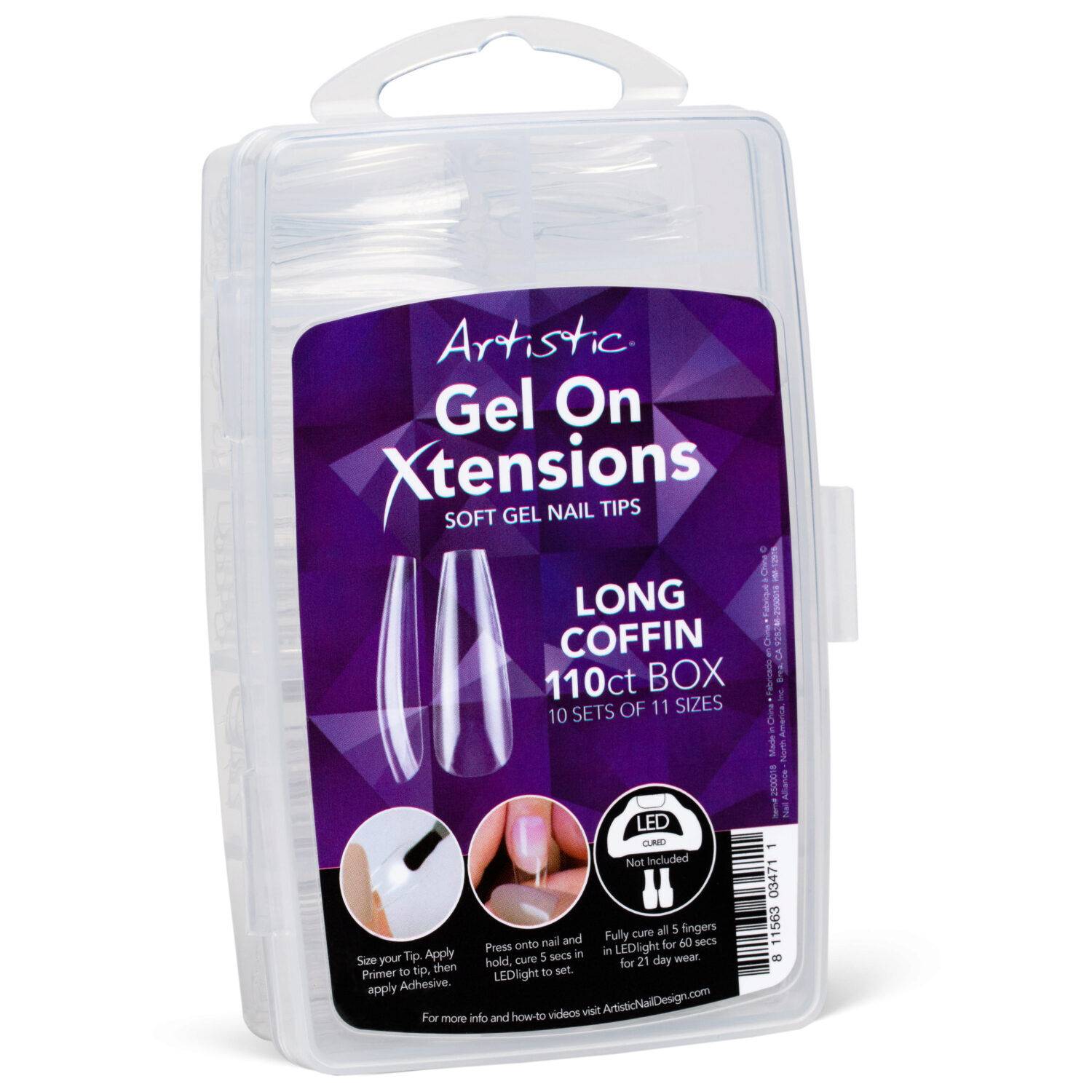 Gel On Xtensions Long Coffin 110CT