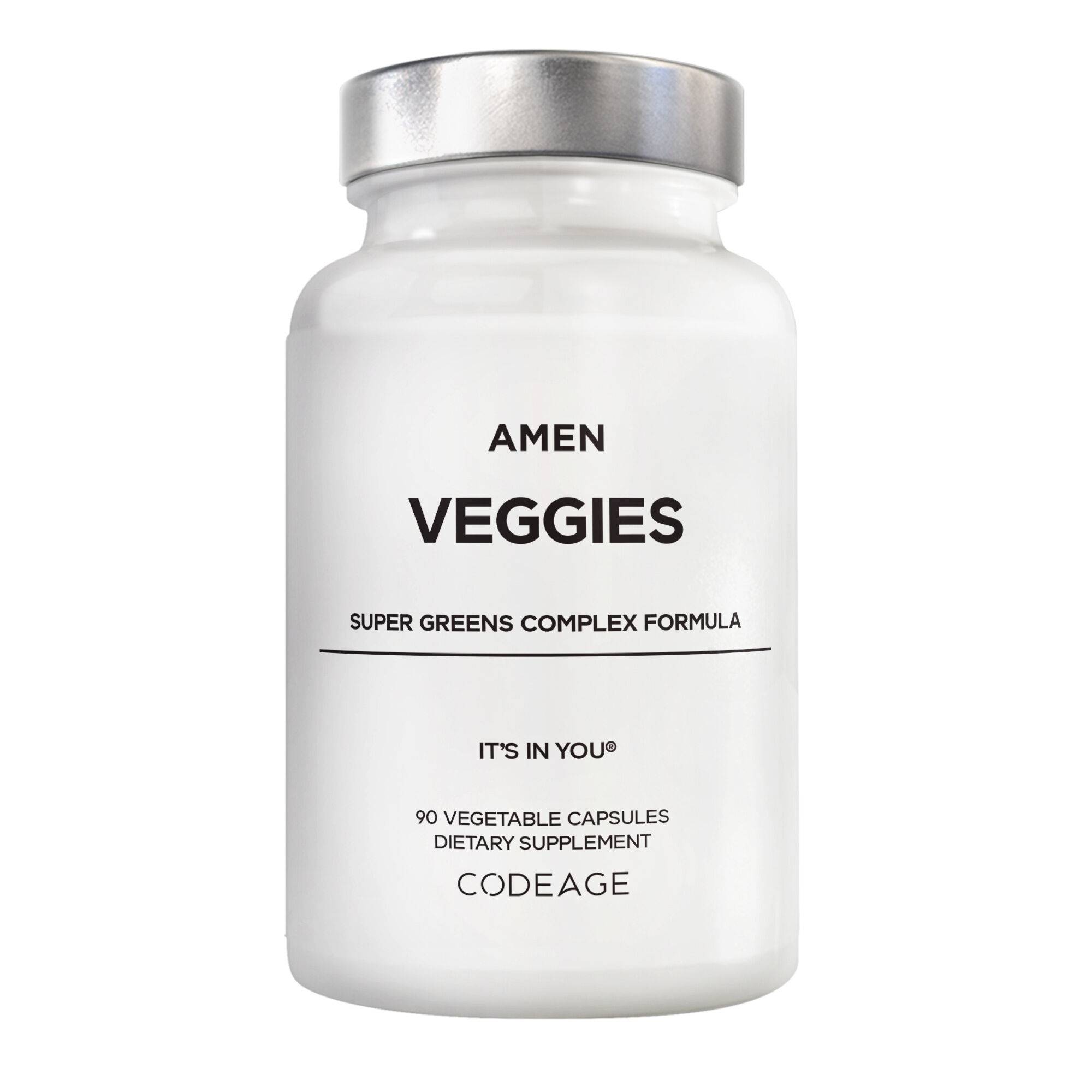Amen Veggies Daily Vitamins Supplement SuperGreens Complex Vegan Blend