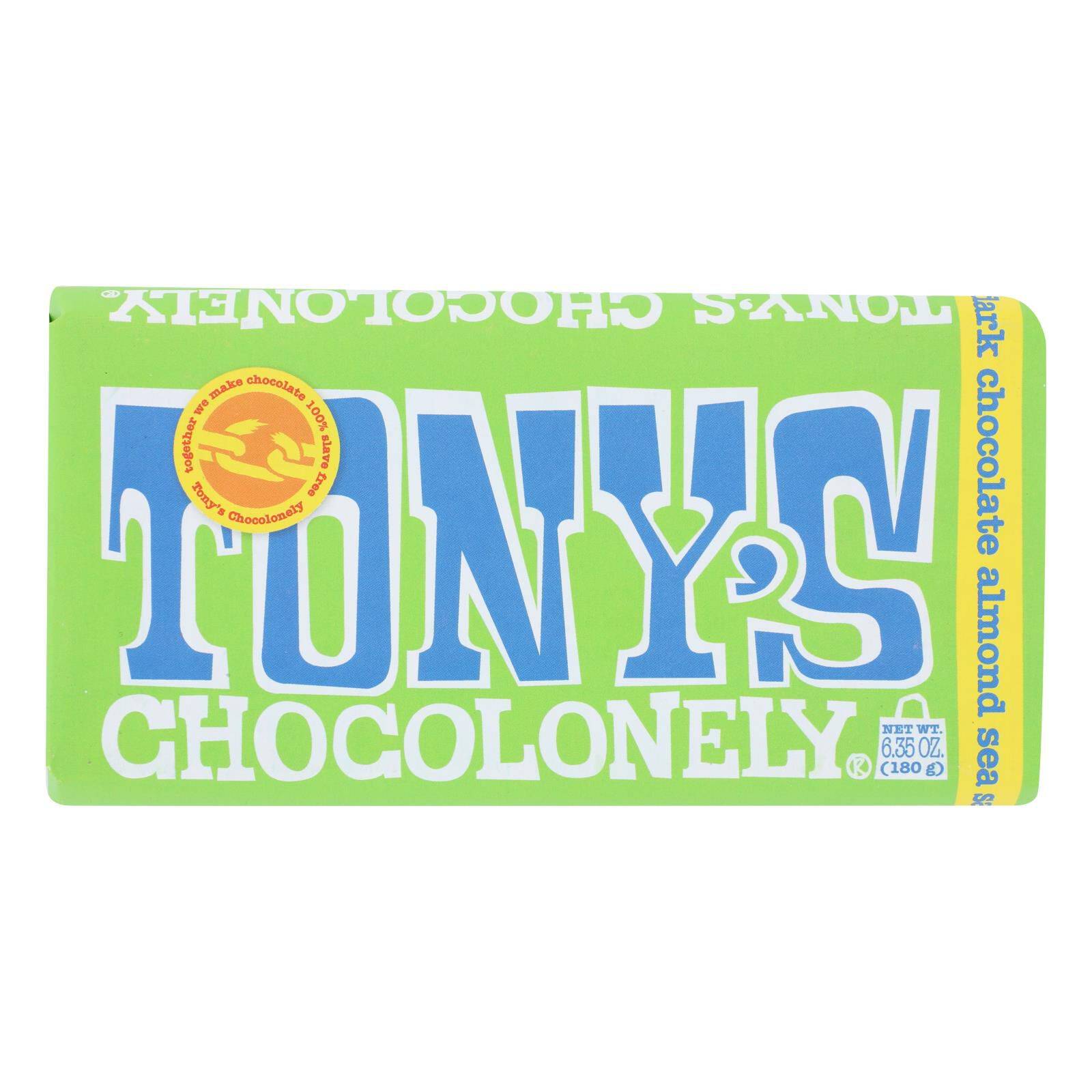 Bar Chocolate Dark Almond Sea Salt 51% - Case Of 15, 6.35 Oz