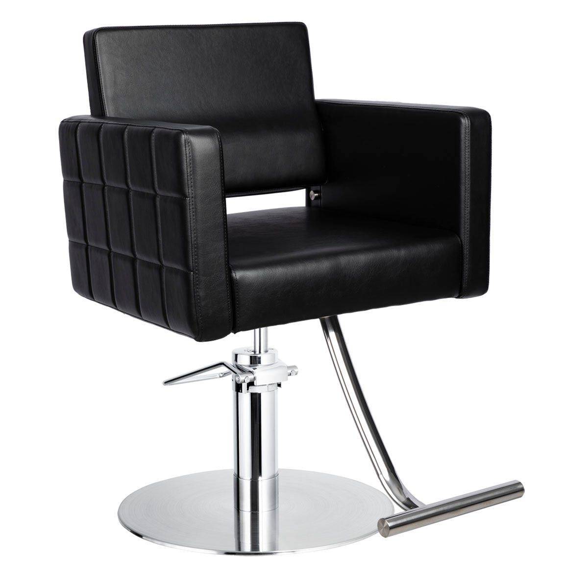 Evora Salon Styling Chair in Black - Low Profile Round