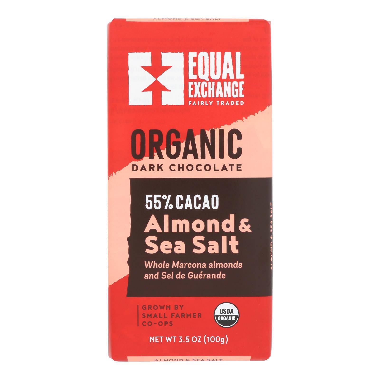 Dark Chocolate Almond Sea Salt Bar - Case Of 10, 3.5 Oz