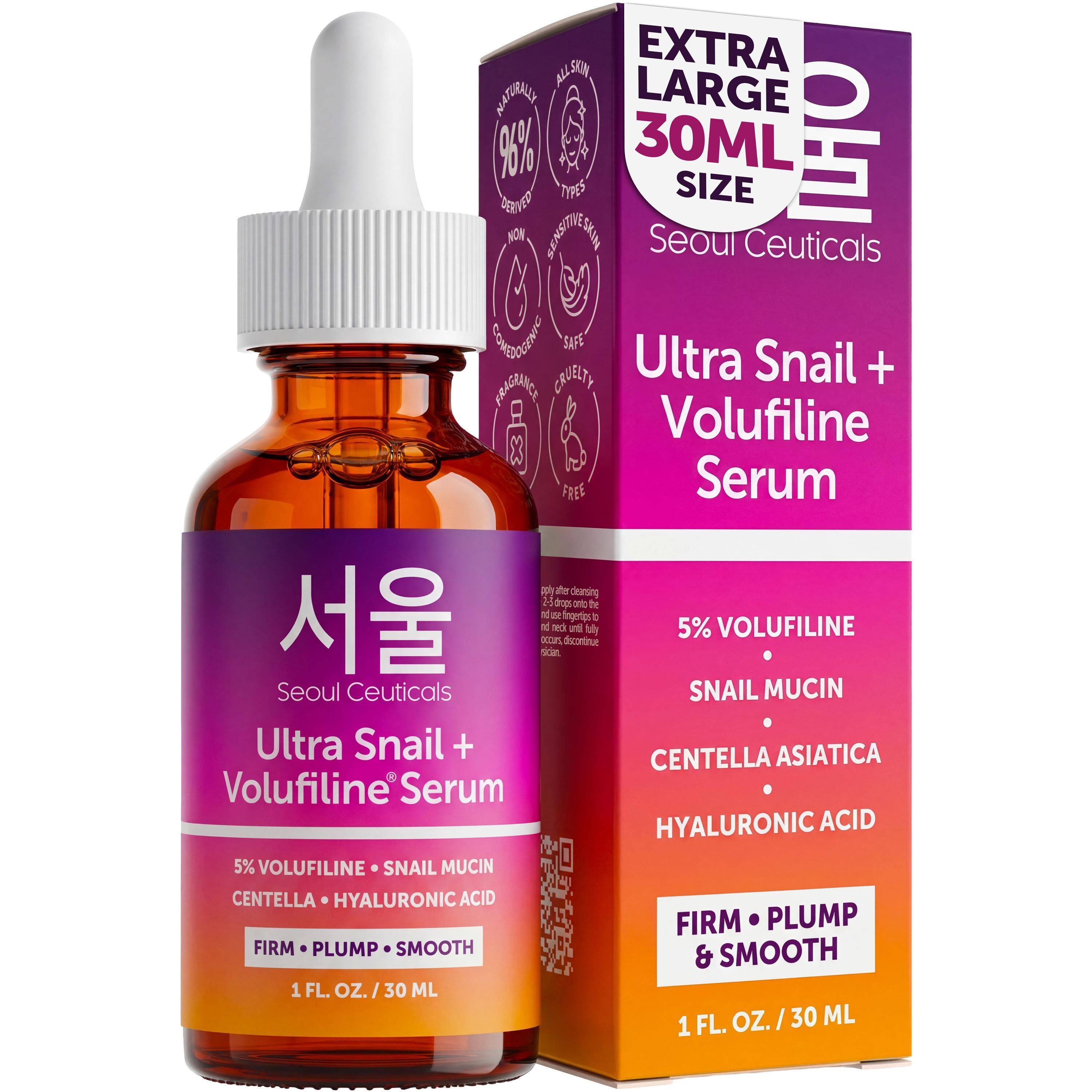Korean Skincare Volufiline Snail Mucin Serum 1 oz
