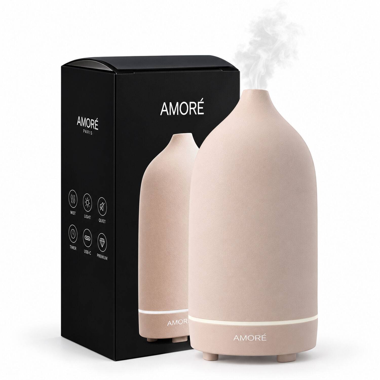Pink Ceramic Ultrasonic Essential Oil Diffuser for Salons & Spas 100mL