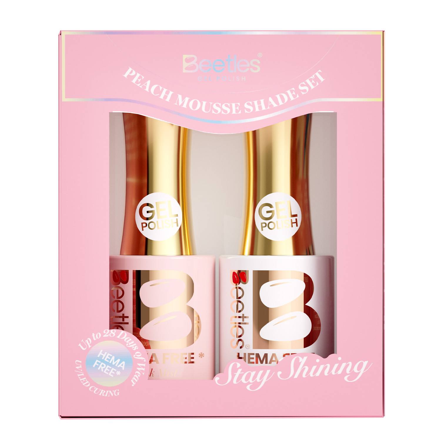 Peach Mousse 2pc DIY French Gel Set - Pink & White 0.25oz