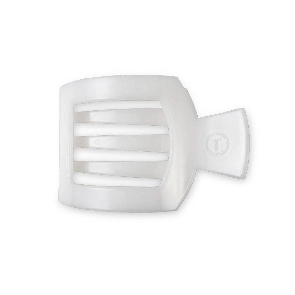 Flat Square Coconut White Hair Clip