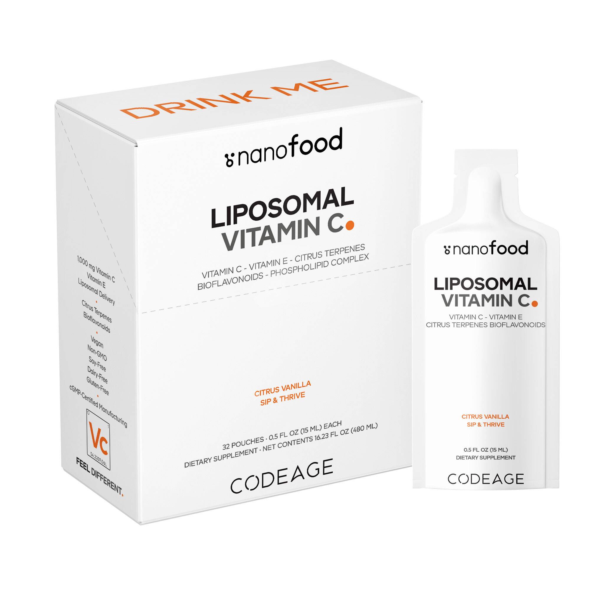 Liposomal Vitamin C & E Liquid 1000mg Vitamin C 4000mg Phospholipids