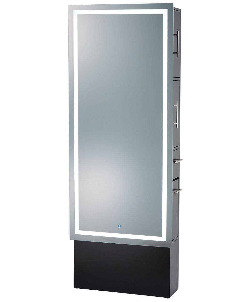 Lumina LED Salon Mirror & Storage Server with Base