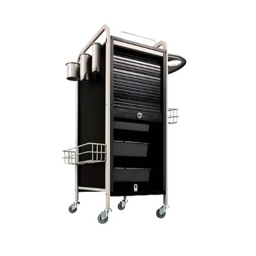 Stella Black Salon Trolley with Grey Metal