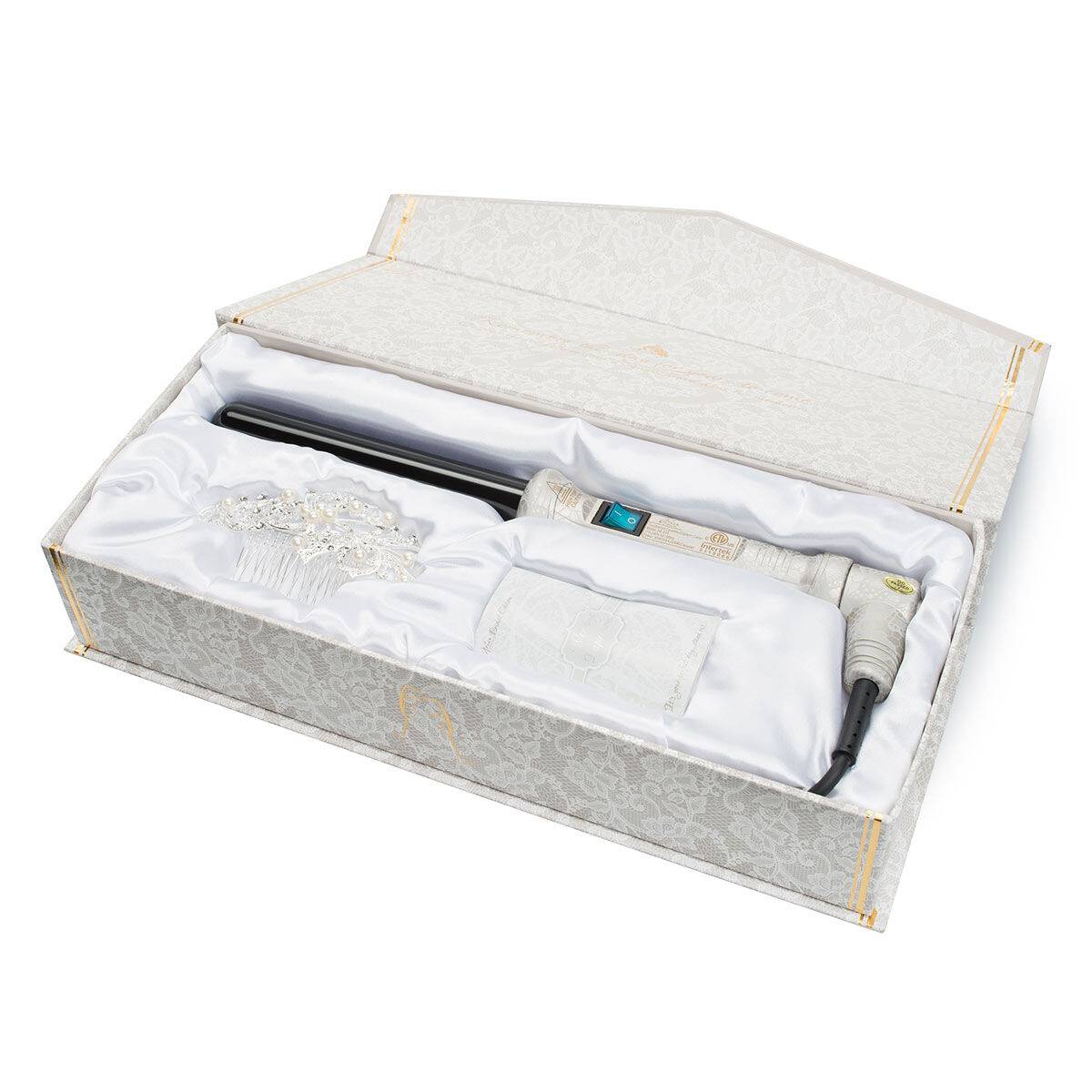 25mm Professional Infrared Ceramic Curling Iron Silver Lace Set