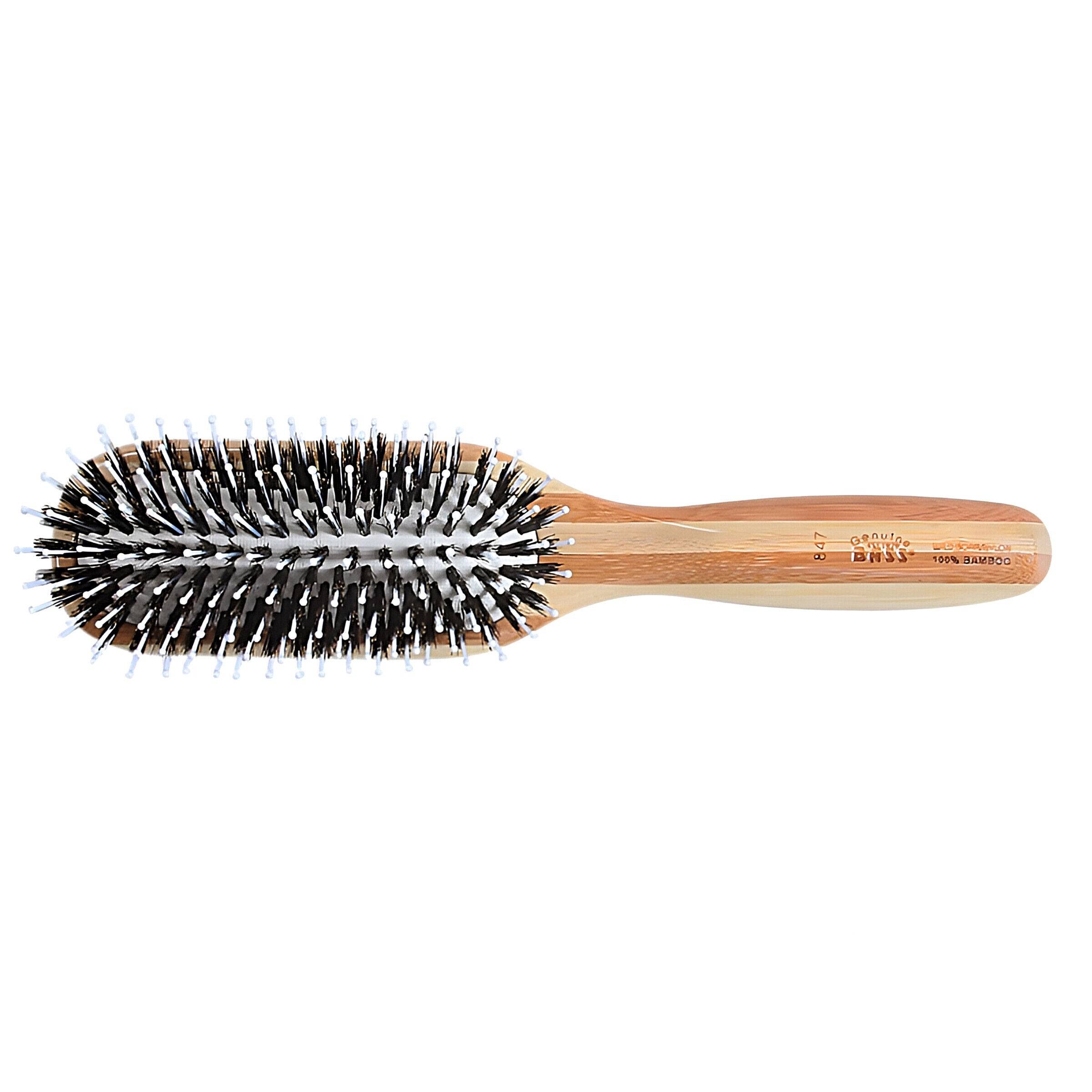 Shine&Condition Pure Boar Bristle+Nylon Pin, Bamboo Handle Paddle