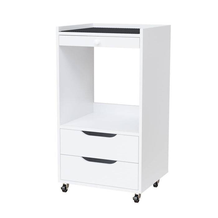 Wooden Rolling Utility Esthetician Trolley Cart with Non-Slip Pads