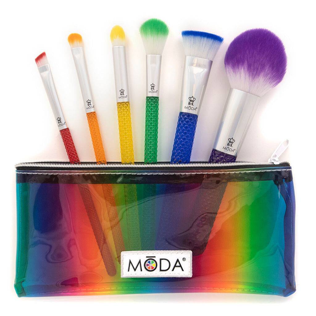 MODA Rainbow 7pc Complete Makeup Brush Kit