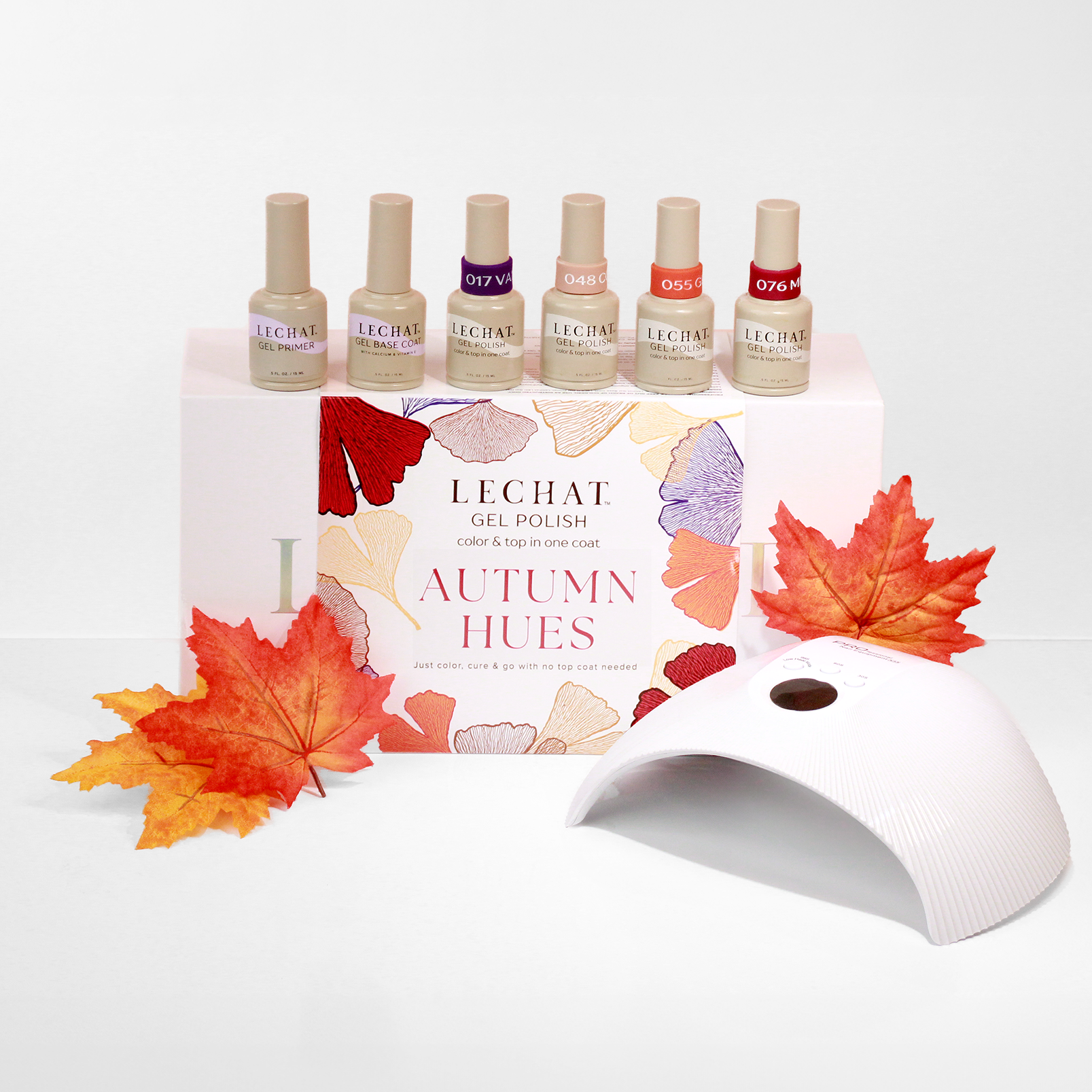 Nail Gel Polish color & top in one Try Me Kit With Lamp Autumn