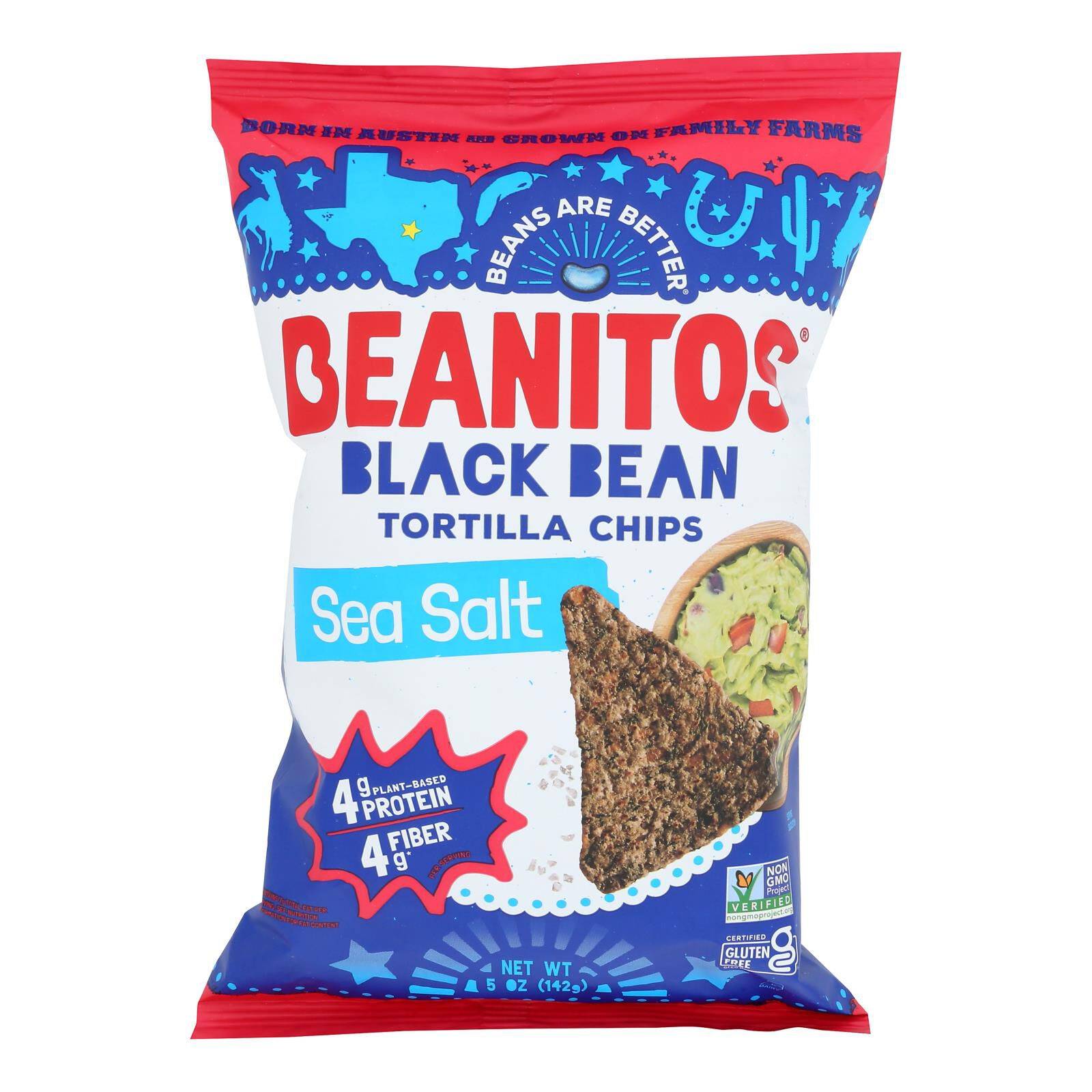 Black Bean Chips - Sea Salt - Case Of 6, 5 Oz