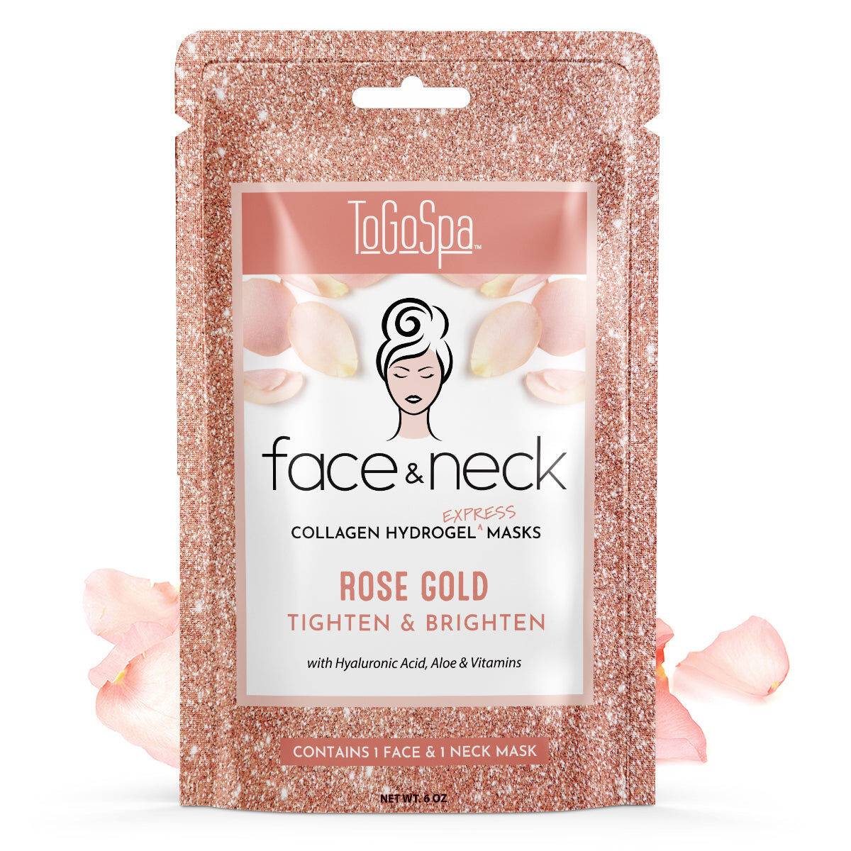 Rose Gold Face and Neck Masks - 10 Pack