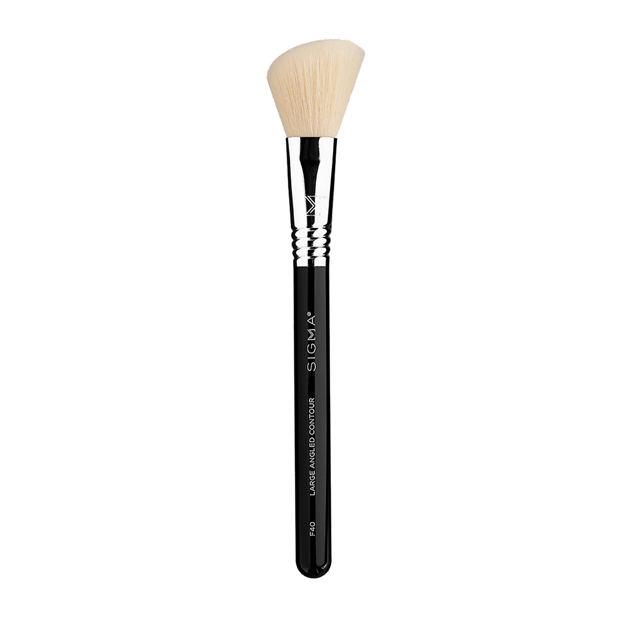 F40 Large Angled Contour Brush - Black/Chrome