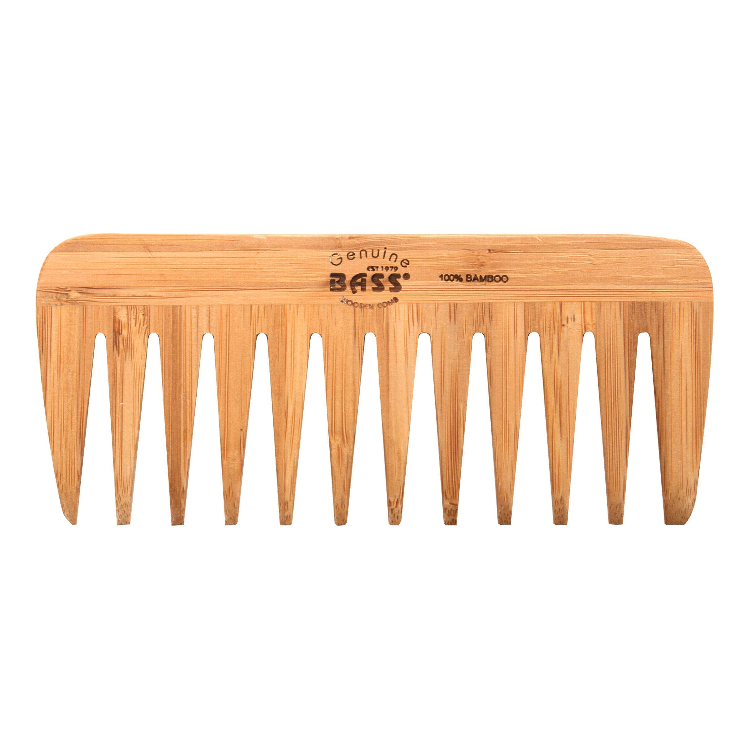 Premium Bamboo Grooming Comb  Wide Tooth Style