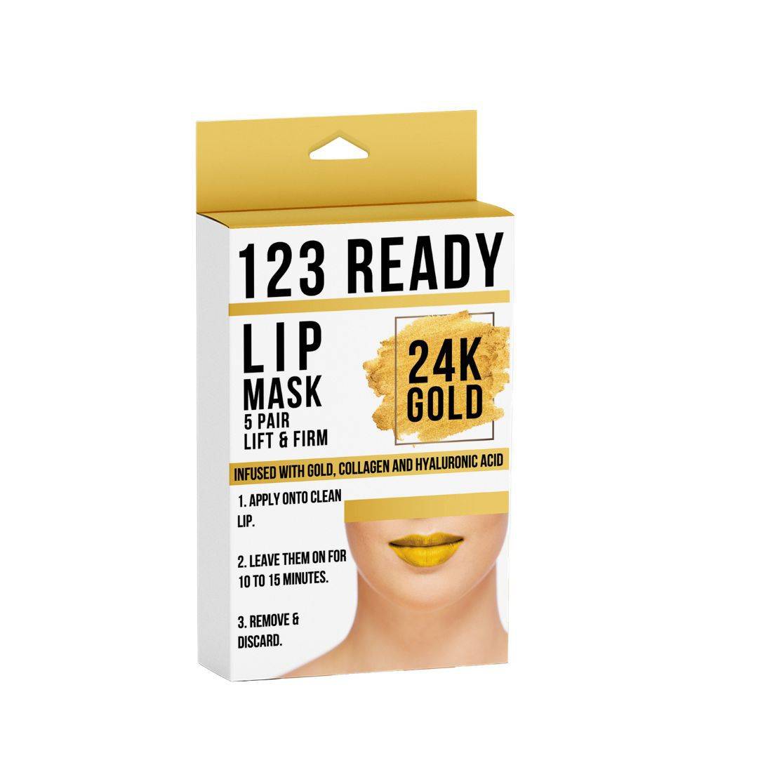 123 Ready 24K Gold Lift & Firm Gel Lip Patches - 5pc
