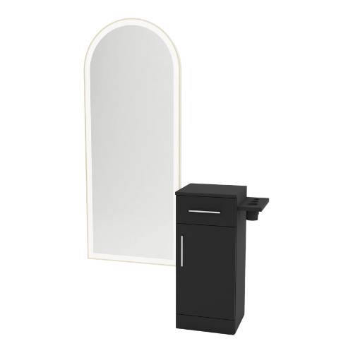 Free Standing Styling Station with Side-Mount Appliance Holder