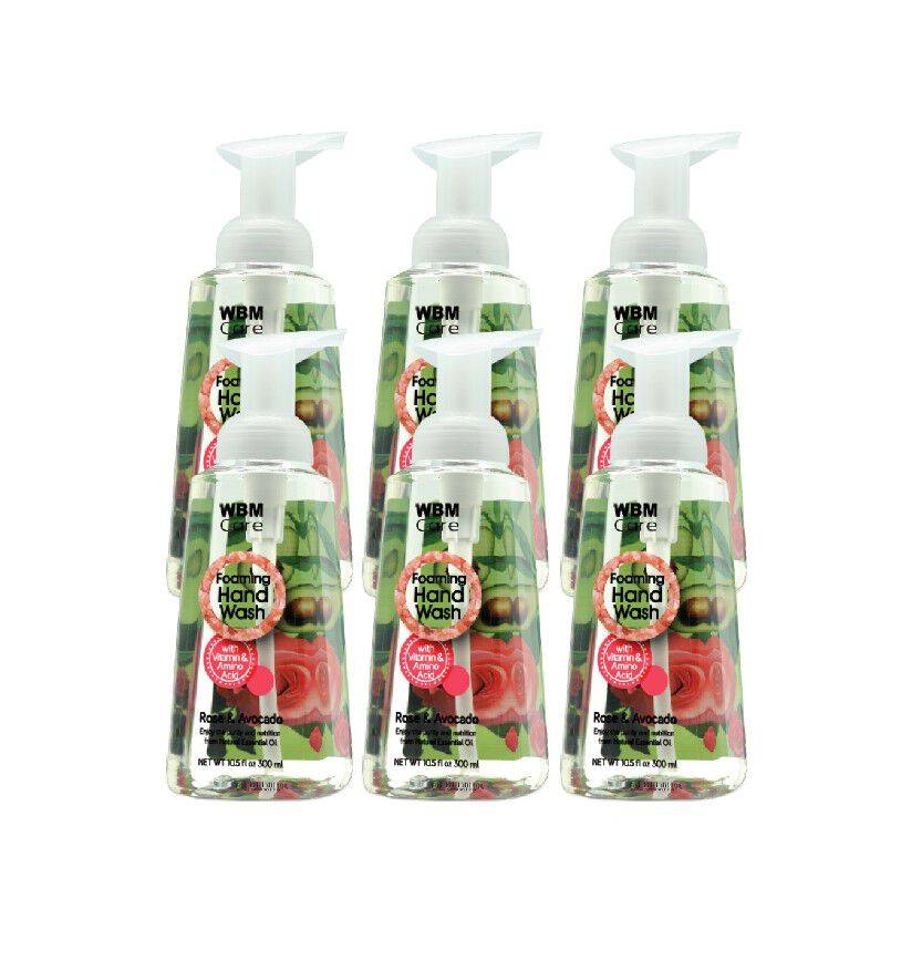 WBM Care Foaming Hand Soap, Rose and Avocado Scent - 10.5 oz, 6 Pcs