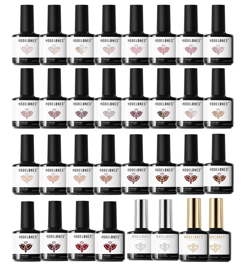 28 Shades Gel Nail Polish Set - Barely There