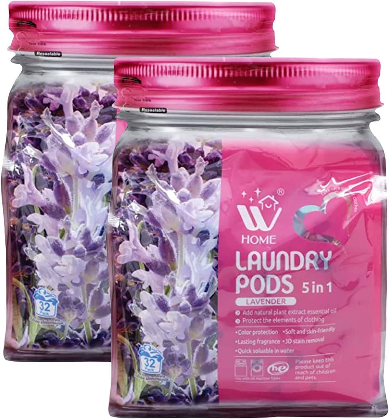 WBM 10-in-1 Laundry Detergent Pods, Fabric Softener with Lavender Extr