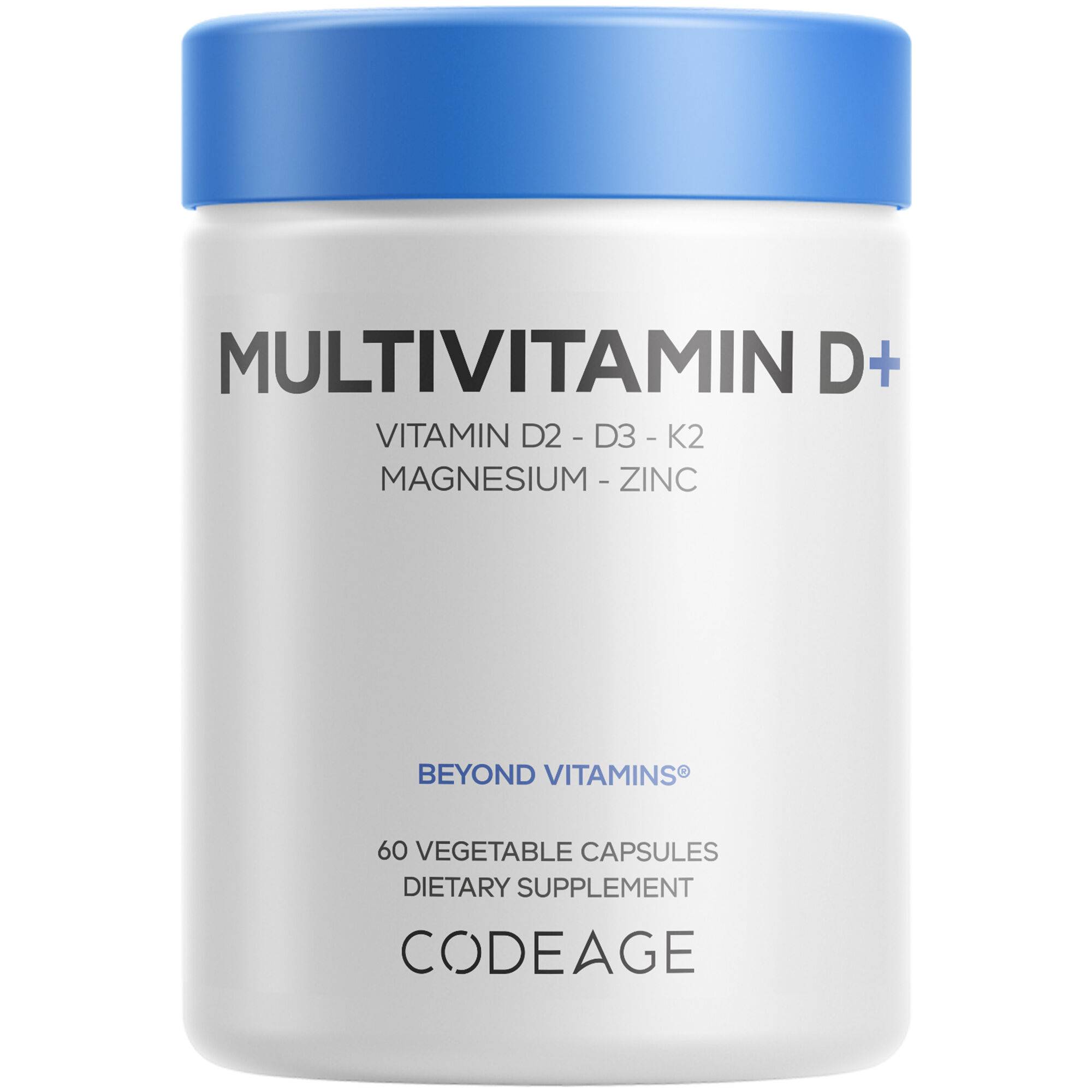 Multivitamin D+ Vit D2&D3 4000 IU Vit K2 MK-7 Magnesium Zinc