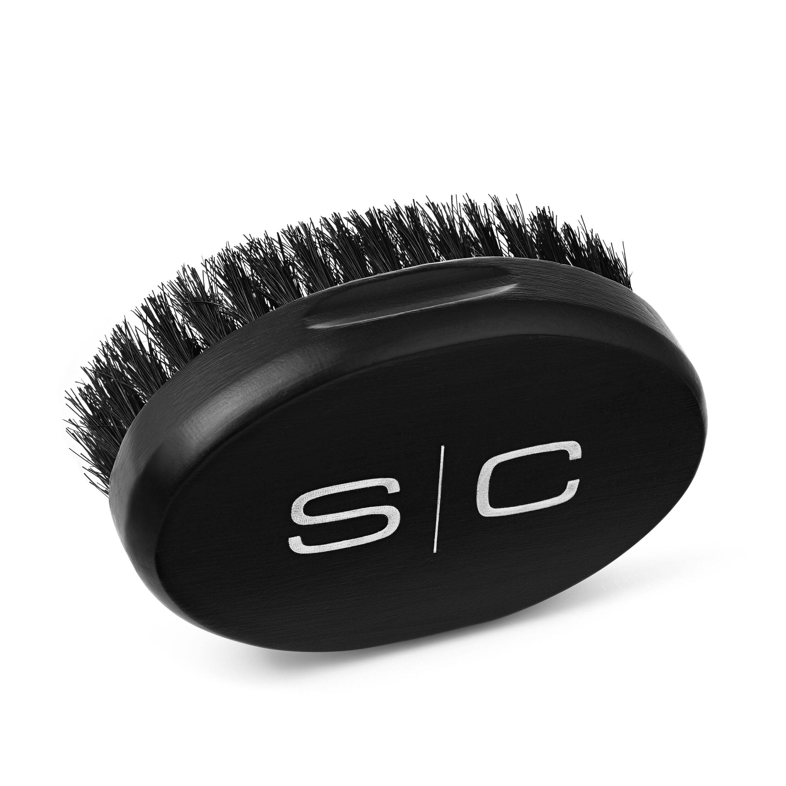 Barber Oval Military Hair Brush Natural Boar Bristles with Wood Handle