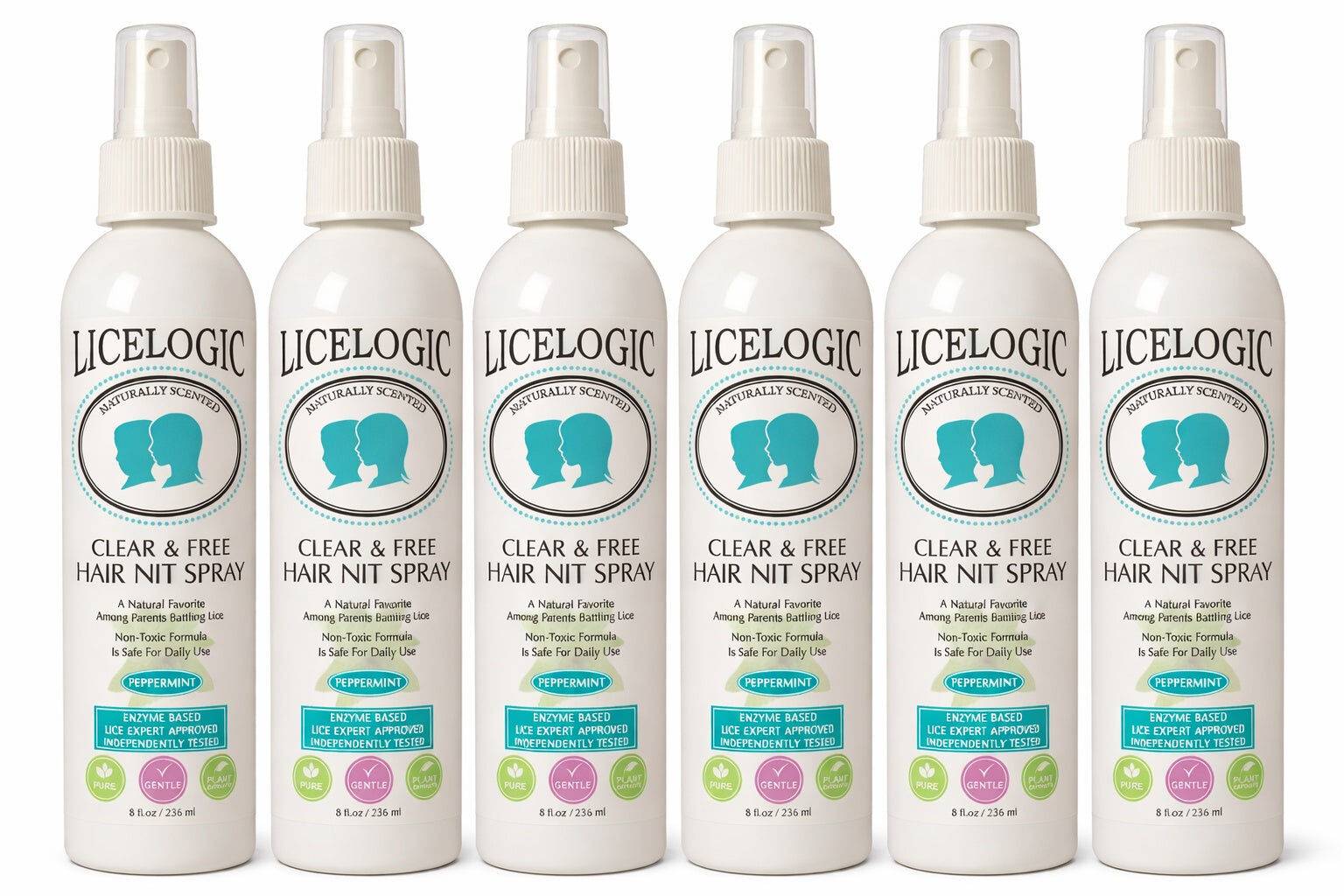 LiceLogic Clear & Free Hair Nit Spray - 6 Pack
