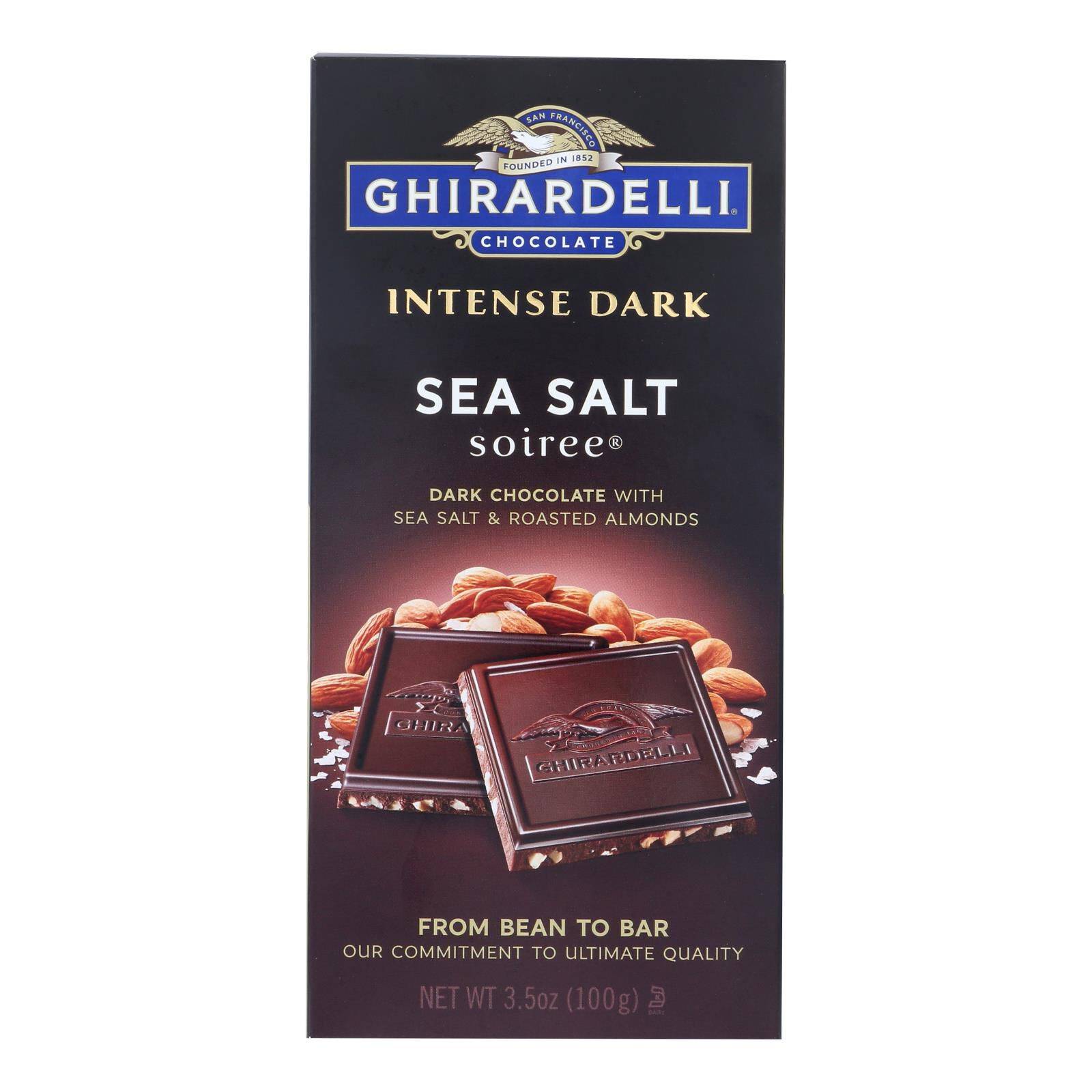 Dark Chocolate Sea Salt Soiree Bars - Intense - Case Of 12, 3.5 Oz