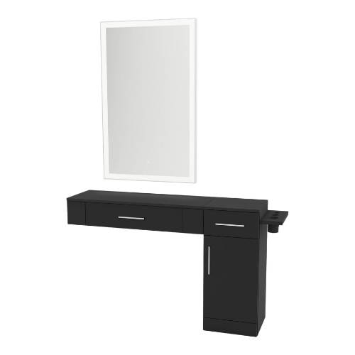 Wall Mount Styling Station with Side-Mount Appliance Holder