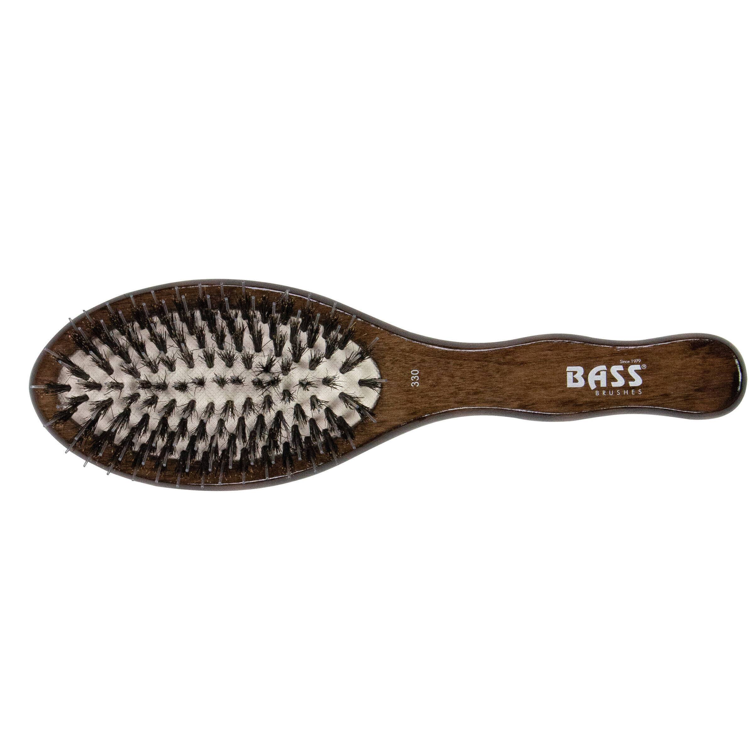 Shine&Condition Natural Bristle + Nylon Pin Beech Wood Handle Med Oval