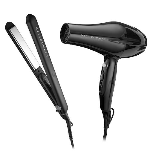 Stay-Temp Styling Duo Flat Iron + Free Hair Dryer