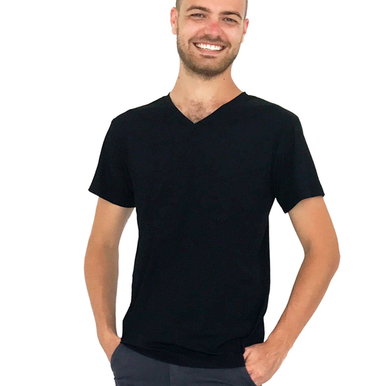 Bleach Proof Mens V Neck Short Sleeve T-Shirt