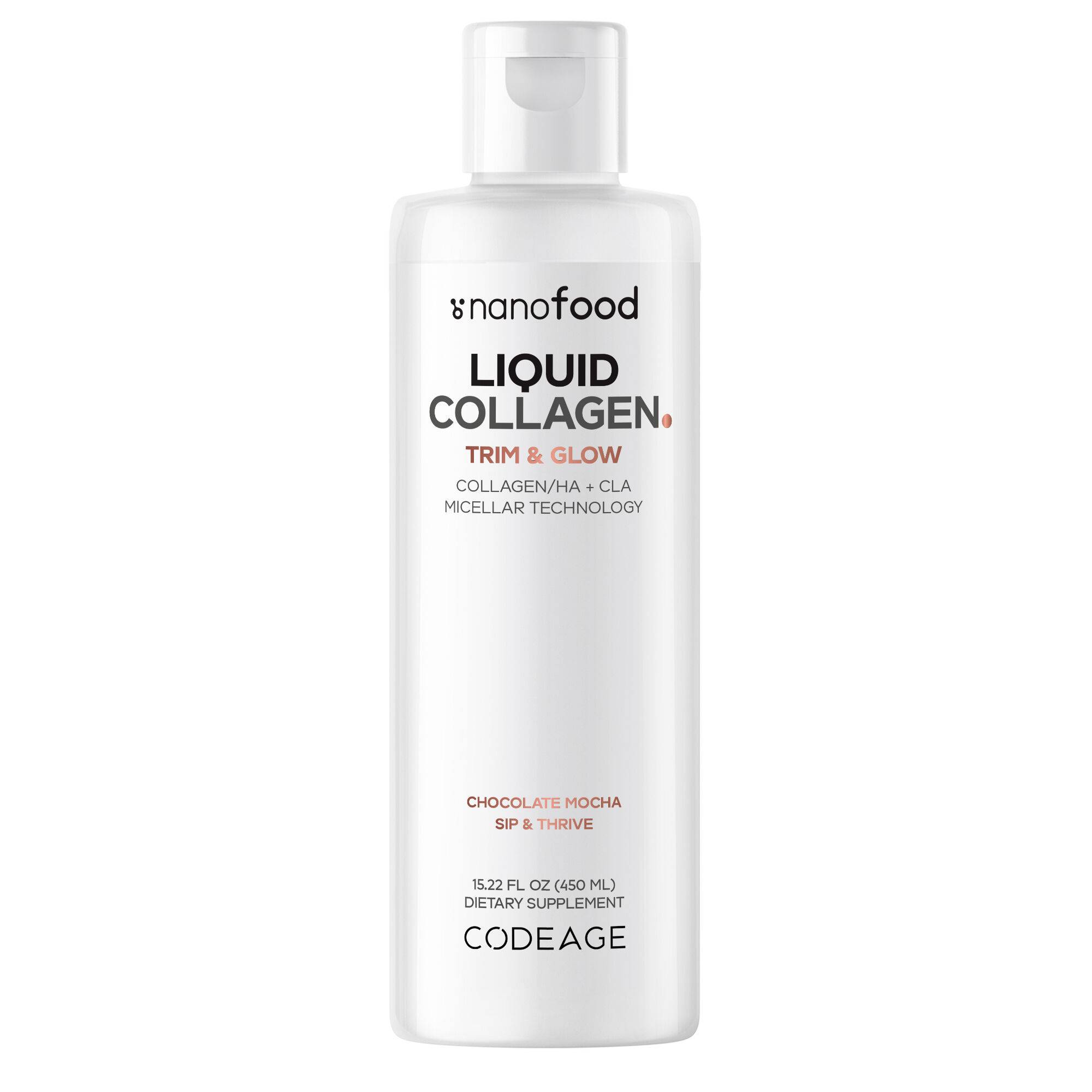 Liquid Collagen Supplement Chocolate Flavor Trim&Glow Liposomal Vit E