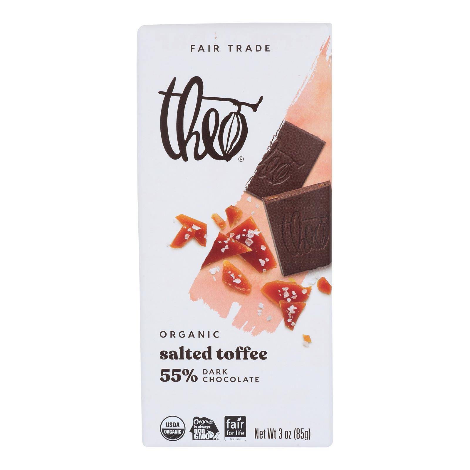 Salted Toffee 55% Dark Chocolate - Case Of 12, 3 Oz