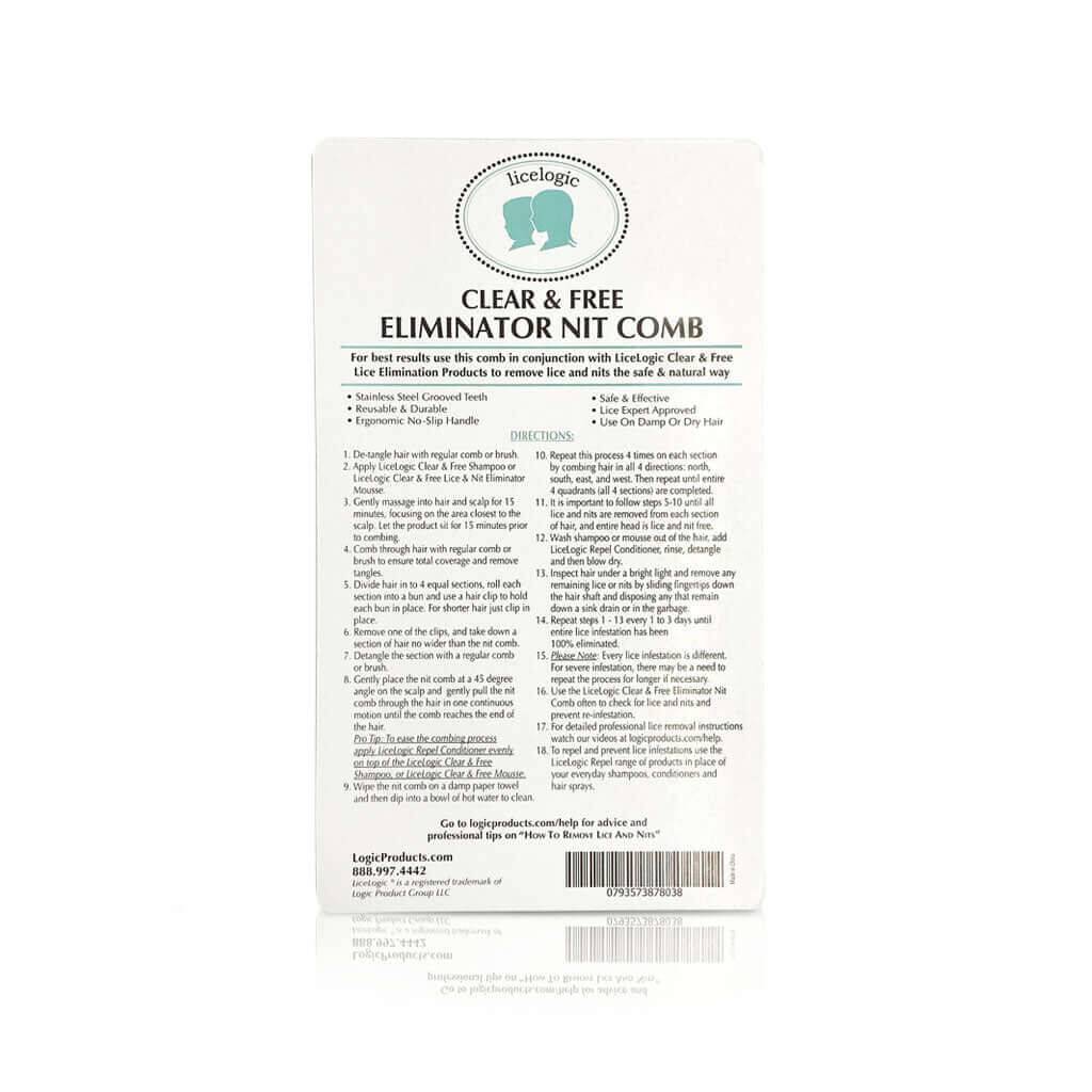 Logic Products LiceLogic Clear & Free Lice & Nit Eliminator Comb