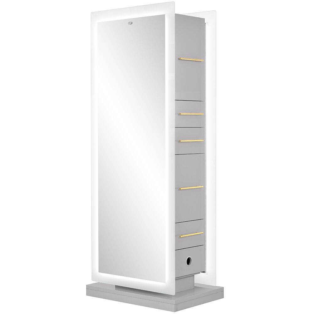 Magic Double LED Lighted Salon Station with Cabinets