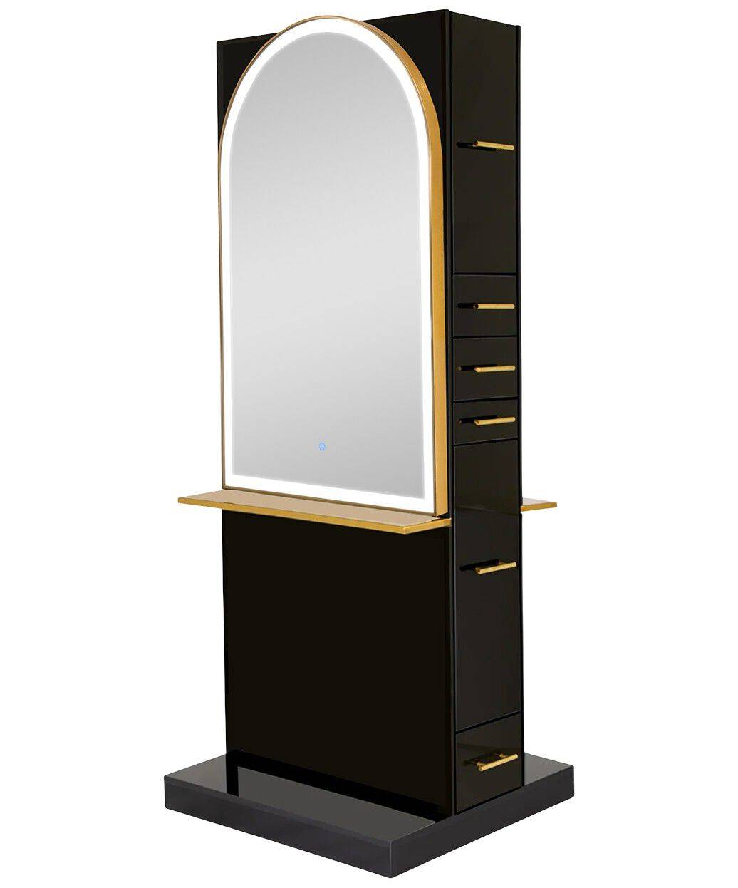 Milan Ultra Double Sided LED Styling Station w/ Shelf