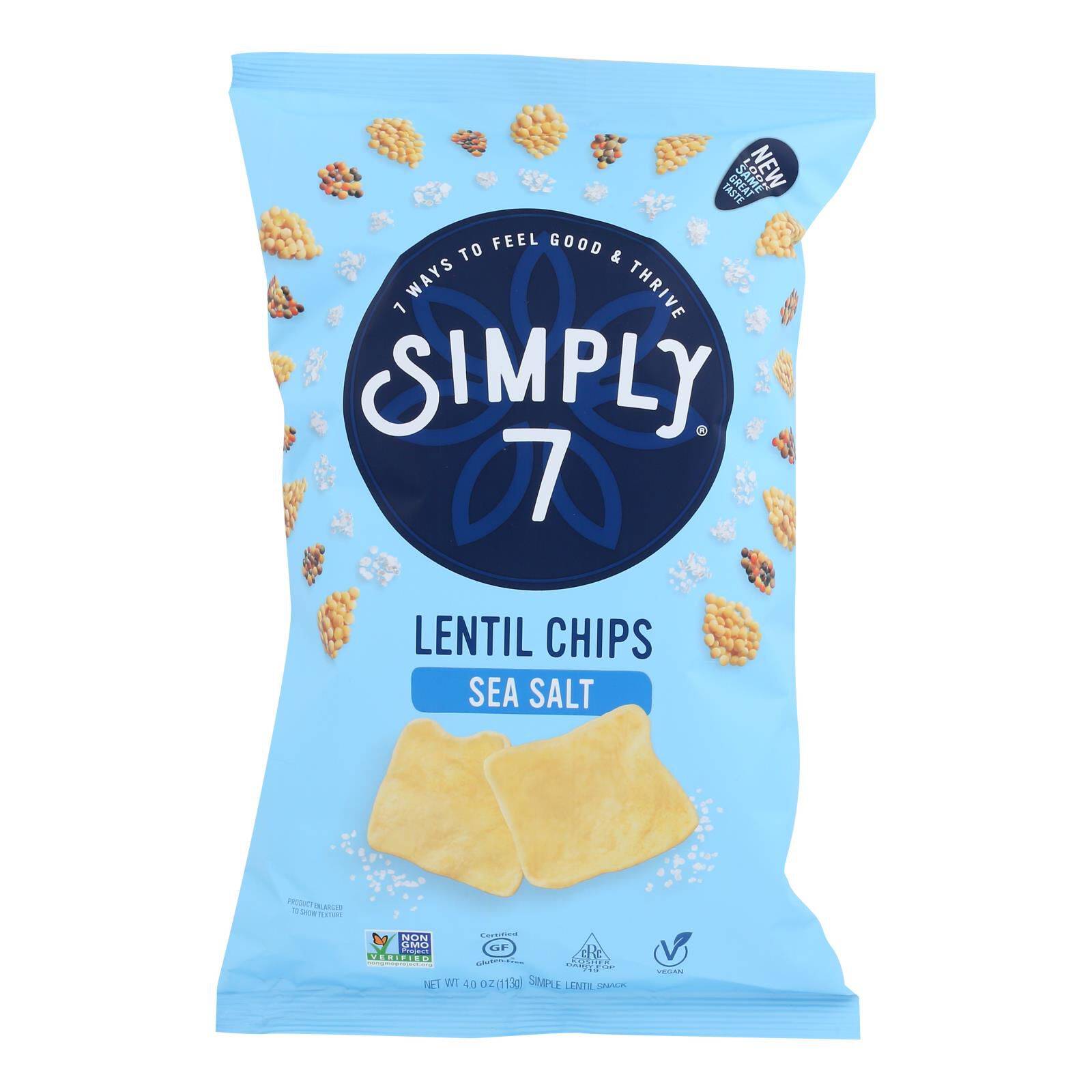 Sea Salt Lentil Chips - Case Of 12, 4 Oz